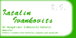 katalin ivankovits business card